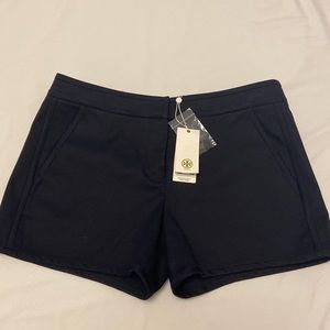 NWT Tory Burch Tessa twill navy shorts size 6
